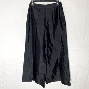 Fables Black Silk High Rose Wide Leg Cropped Pants XS